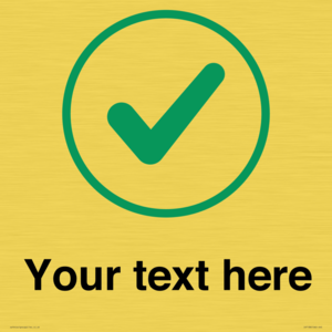 Custom plain background, green tick in circle sign